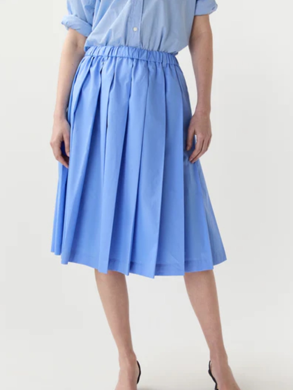 Aspesi Pleated Midi Skirt Sky Blue XL NWT